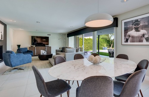 Indian Canyon House | Covered Outdoor Kitchen, Pool, Spa, Golf Course & Mountain Views, Free WiFi