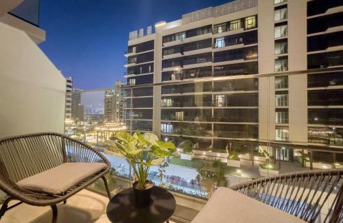 Nad Al Sheba Apartment | Cozy 1BR with Pool View & Balcony
