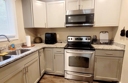 Monroe Apartment | Cozy 3BR/2BA Home Near Downtown Monroe & Waxhaw with Fire Pit + Patio