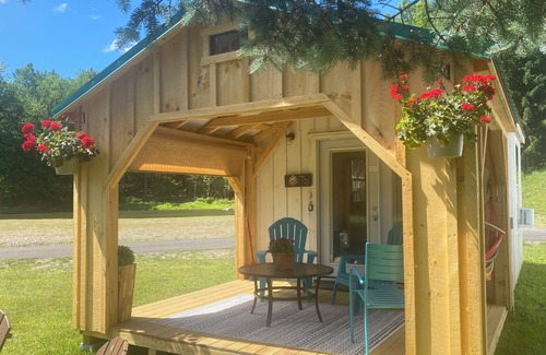 Davenport Cabin | Cozy “bed in a shed” cabin with WiFi and AC in charming East Meredith