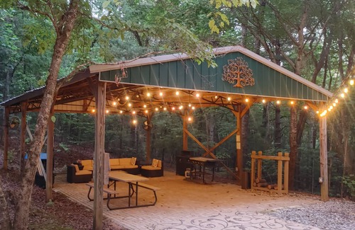 Blairsville Cabin | Cozy Cabin on 4 acres of fun! Pavilion, Firepit, Swing, Walking trail to creek!