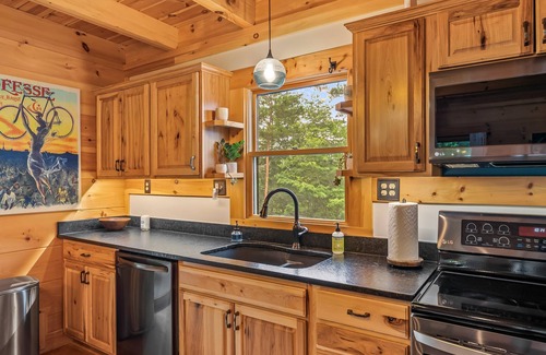 Nebo Cabin | Cozy cabin, stunning mountain views near Lake James. Perfect for a winter fire.