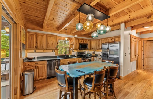 Nebo Cabin | Cozy cabin, stunning mountain views near Lake James. Perfect for a winter fire.