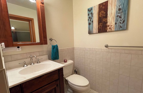 West Milford House | Cozy home featuring a large deck w/enclosed hot tub, game room and seasonal pool