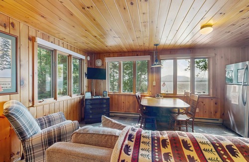 Greenville Cabin | Cozy Lakefront Cottage with Dock, Mountain Views, Peaceful Location