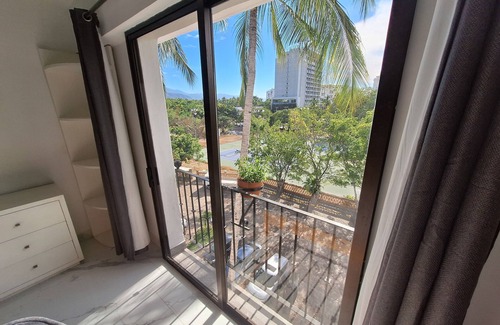 Fluvial Vallarta Apartment | Cozy PH Studio with kitchenette AC & WIFI jacuzzi in charming Puerto Vallarta