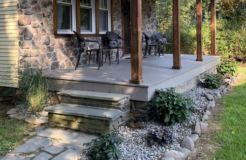Cresco House | Cozy Poconos Creek Front Home with Private Backyard Swimming Pool