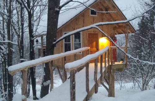 Moretown Cabin | Cozy warm treehouse with Amazing views! Winter Paradise! Hike from cabin