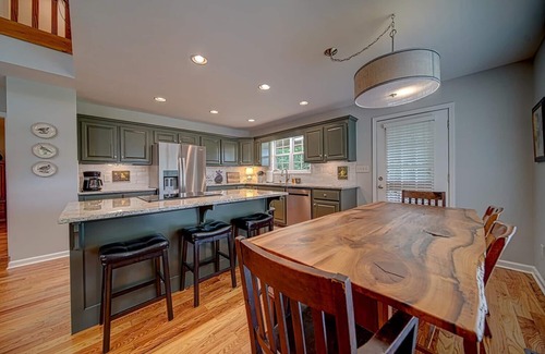 Hayesville House | Creekfront Hayesville retreat w/wrap-around porch and views!