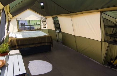 Tamarack Resort RV Rental | Creekside 2 Bedroom Cabin Tent