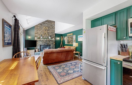 Waitsfield Condo | Creekside condo with pool, next to Catamount Trail on river with water views