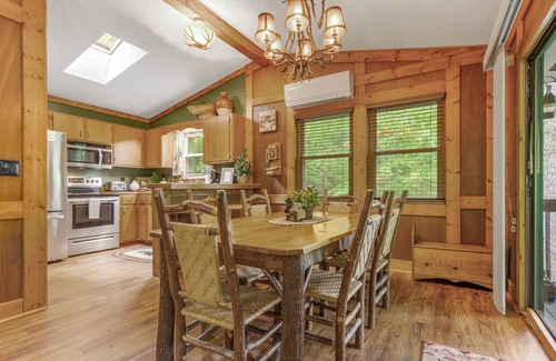 Sylva House | Creekside getaway with full kitchen, furnished deck, & gas grill