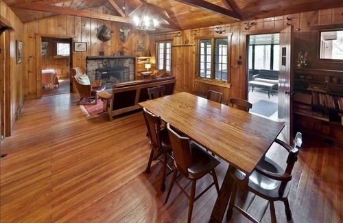 Milford Cabin | Creekside Knotty Pine 1930s Lodge on 575 Acre Forest Preserve