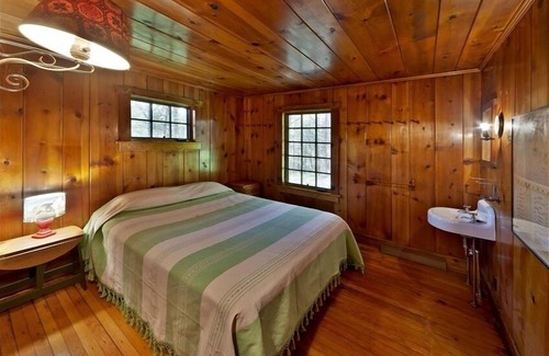 Milford Cabin | Creekside Knotty Pine 1930s Lodge on 575 Acre Forest Preserve