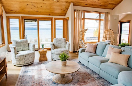 Lake Township House | Crystal Lake Hillside with Private Sandy Beach