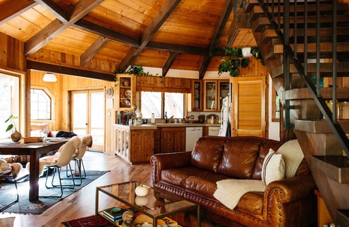 Pine Cove Ski Chalet | Custom Dodecahedral Cabin set amid a peaceful neighborhood in Idyllwild, CA.