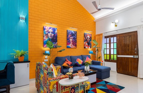 Anjuna Villa | DAZZLE BY ALOHAGOA! Stunning 2BHK GF Villa with pop art décor, 2 Porches