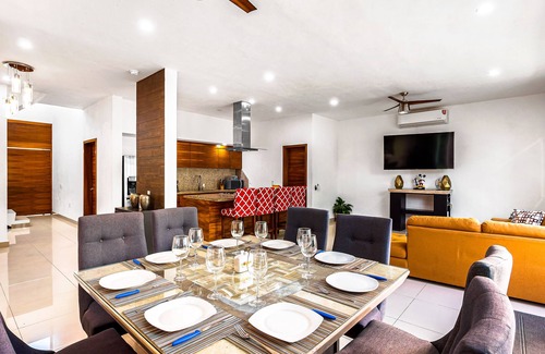 Fluvial Vallarta House | Dazzling estate with a pool, rooftop balcony, four-bedrooms, washer/dryer, & AC