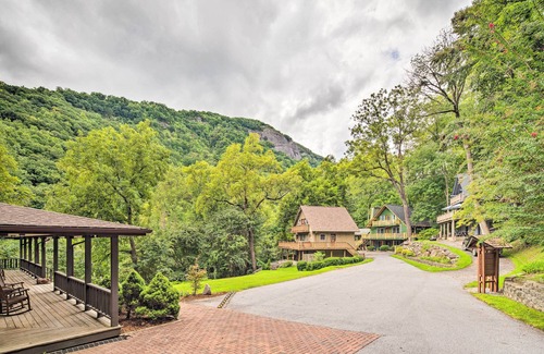 Chimney Rock Cottage | Deck w/Fireplace: Pet-friendly Lake Lure Retreat