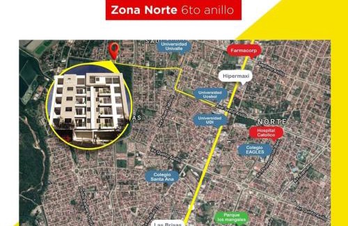 Santa Cruz Apartment | DEPARTAMENTO Y CONDOMINIO RECIEN CONSTRUIDO 2023 zona norte cerca UCEBOL