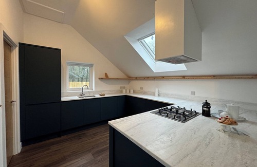 Farley Cabin | Derwent; woodland lodge for 6 with hot tub, BBQ, near Alton Towers.