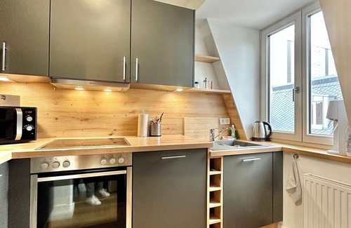 Center Apartment | DG in City-Villa: 3 Schlafzimmer, 2 Bäder, Küche