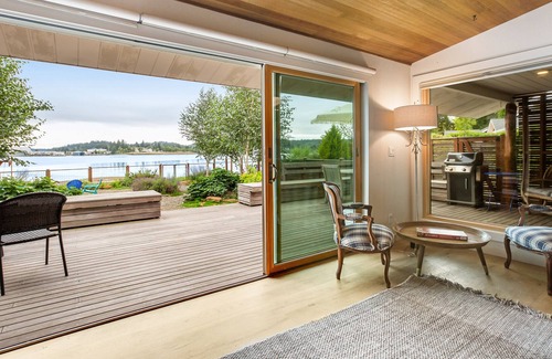 Poulsbo House | Dog-friendly bayfront home with beach access, firepit, sunset views & fast WiFi