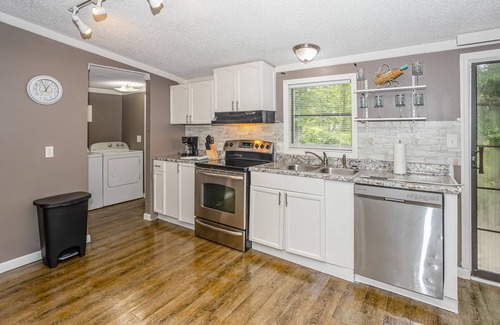 Shallotte House | Dog-friendly home in a prime location with a yard, patio, washer/dryer, and AC