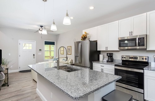Weaverville House | Dog-friendly home with scenic views, furnished deck, firepit, & washer/dryer