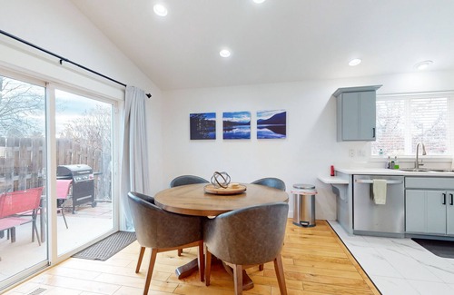 Mountain View District House | Dog-friendly home with hot tub, fenced patio, fireplace, & BBQ