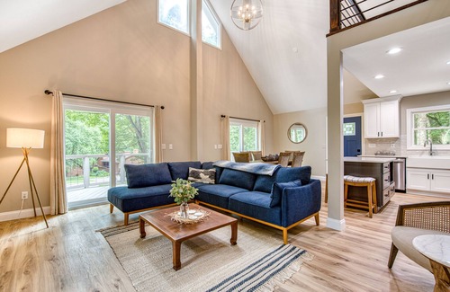 Fletcher House | Dog-friendly home with deck, gas fireplace, central AC, & washer/dryer