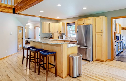 Sandpoint House | Dog-friendly lake stay with covered patio, grill, wood stove, W/D & board games