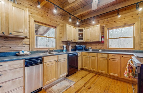 Tazewell Cabin | Dog-friendly lake home with private floating dock - jetted tub, firepit, & decks