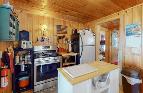 Greenville Ski Chalet | Dog-friendly, lake-view chalet with gazebo, wraparound deck, grill, & fireplace