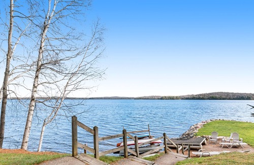 Presque Isle Cabin | Dog-friendly lakefront resort with swimming, fishing, boating, & rec room