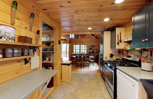 Greenville Cabin | Dog-Friendly Log Cabin with Gorgeous Lake Views Near Beach & Snowmobile Trails