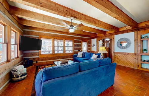 Mountain Springs Cabin | Dog-friendly mountain home with a playroom, enclosed yard, wood stove, & W/D