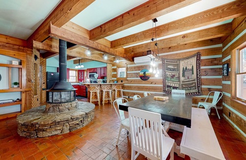 Mountain Springs Cabin | Dog-friendly mountain home with a playroom, enclosed yard, wood stove, & W/D