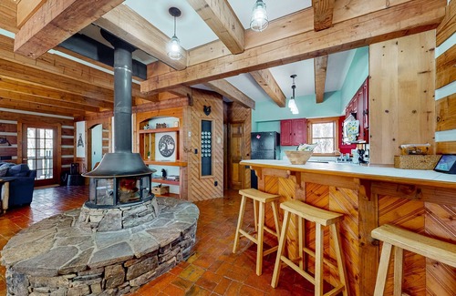 Mountain Springs Cabin | Dog-friendly mountain home with a playroom, enclosed yard, wood stove, & W/D