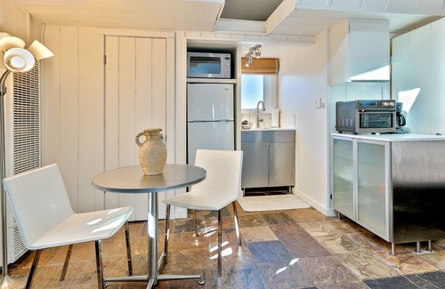 Beach Barber Tract Cottage | Dog-Friendly Studio w/Private Patio, Gas Grill, Kitchenette, Partial A/C, & WiFi