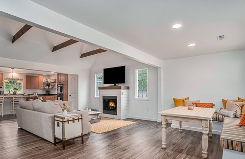 Paw Paw Lake House | Dog-friendly, updated home with deck, front porch, fire pit, WiFi, & fireplace