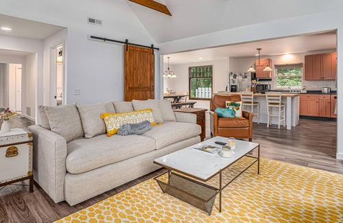 Paw Paw Lake House | Dog-friendly, updated home with deck, front porch, fire pit, WiFi, & fireplace