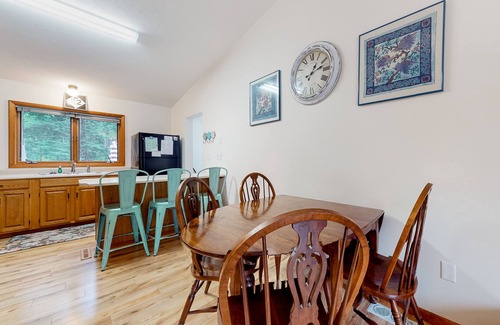 Empire House | Downtown home with a firepit, deck, washer/dryer, fireplace - near the beach