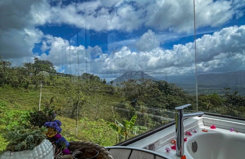 La Fortuna Villa | Eco Sol, Volcano and Lake Panoramic View, with hammock.