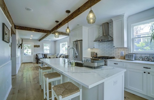 Franklin to the Fort House | EcoHome: with two units inside Brooklinen sheets Thor appliances and fenced yard