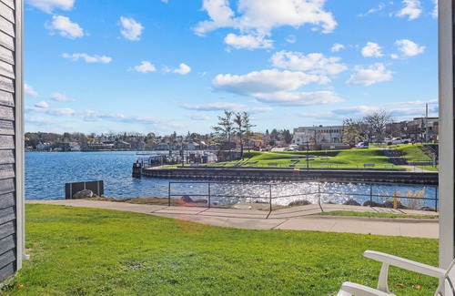 Charlevoix Condo | Edgewater Inn Condo with Waterfront Access | Pool, Hot Tub, Sauna | Sleeps 4