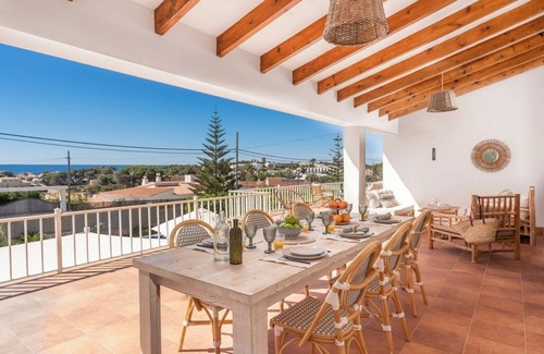 Sant Lluis Villa | Elegant villa with pool next to the beach in Punta Prima, Menorca