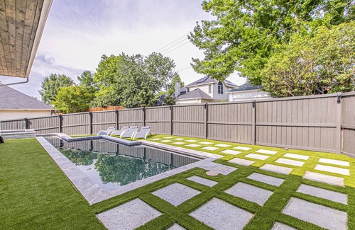 Lewisville House | Elevated Elegance Saltwater Pool Place-Heated Pool
