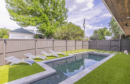 Lewisville House | Elevated Elegance Saltwater Pool Place-Heated Pool