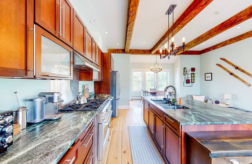 Waterbury Center House | Enchanting farmhouse with a hot tub, grill, children's items, & mountain views